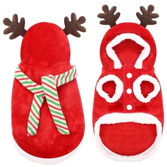 New Dog Red Reindeer Sweater Scarf Set - Picture 2 of 2